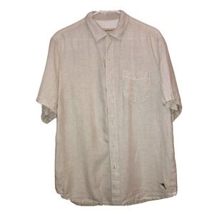 Tommy Bahama Tan Linen Short Sleeve Button Shirt Men's M
